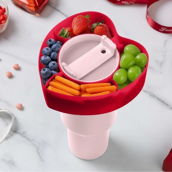 Cook With Color Red Heart-Shaped Tumbler Snack Tray - Picture 5 of 5